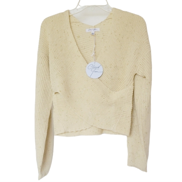 NWT Criss Cross Glitter Detail Wrap Sweater - Picture 10 of 11